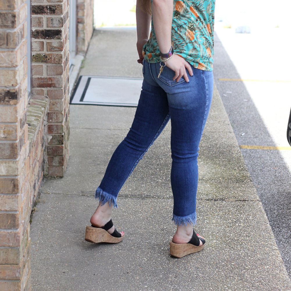 KanCan Frayed Capri - Picture 2 of 2